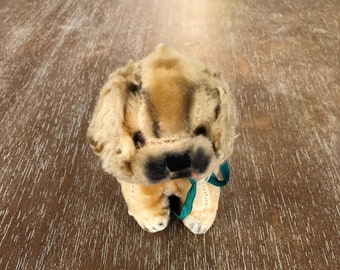 Vintage Sawdust Stuffed Mohair Spaniel Dog