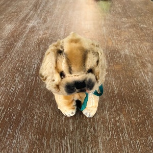 Vintage Sawdust Stuffed Mohair Spaniel Dog