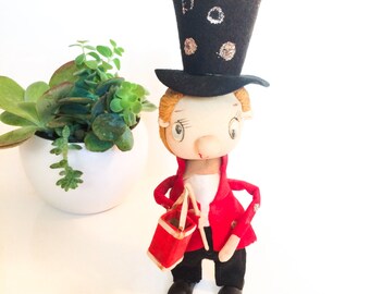 Vintage Caroling Stuffed Doll Noel Japan Doll