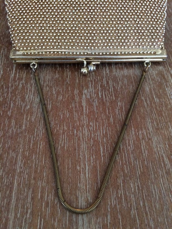 Vintage Lumured Petite Bead Gold Handbag - image 3