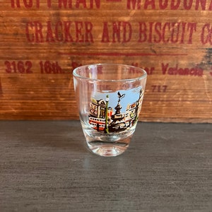 Vintage Piccadilly Circus London Souvenir Shot glass London Keepsake Barware