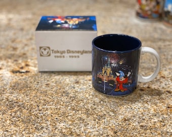 Tokyo Disneyland 10th Anniversary Celebration Souvenir Coffee Cup Mug