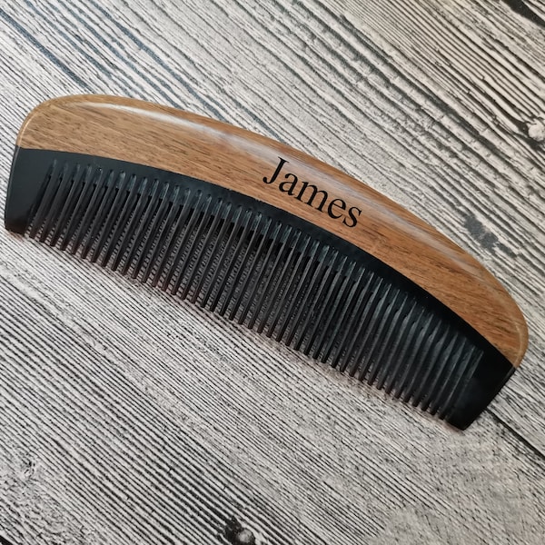 Personalized Comb,Natural Horn Comb,Engraved comb,Custom Wooden Comb,Horn Hair Comb,Sandalwood Comb,Buffalo Horn Comb,Wooden Hair Comb,2