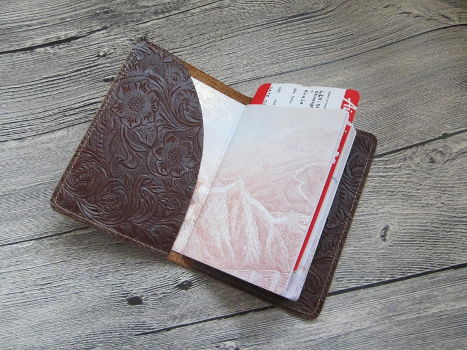 Personalized Leather Passport Holderleather Passport Etsy