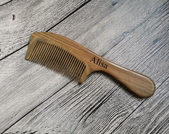 Peine de madera personalizado, peine personalizado, peine grabado, peine para el cabello, peine de sándalo, peine de madera grabado, peine de cepillo para el cabello, peine de madera, 8AC