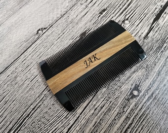 Personalized Comb,Natural Horn Comb,Beard Comb,Double Toothed Comb,Horn Hair Comb,Sandalwood Comb,Buffalo Horn Comb,Wooden Beard Comb,12AK