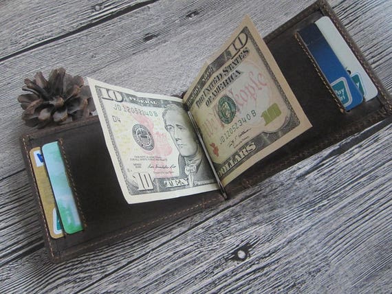 Personalized Leather Money Clip Engraved Money Clip Leather Wallet Card Wallet Slim Wallet Minimalist Wallet Clip Credit Card Wallet 3 - 