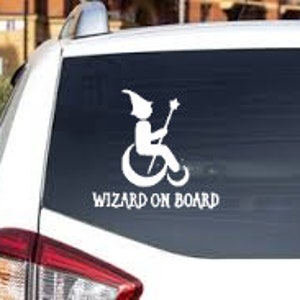 Handicap Decal ~ Wizard On Board Wheelchair Decal ~ Disabled Vinyl Decal ~ Wheelchair Car Truck Decal ~ Handicap Car Decal ~ Handicap Symbol