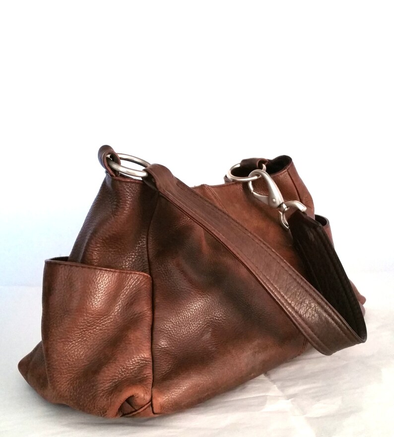 Hobo International Vintage Brown Leather Handbag Shoulder Etsy