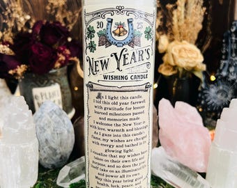 New Year&#39;s Wishing Intention Candle 2025