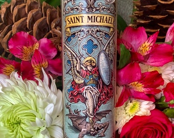 Saint Michael Candle, Archangel Protection, Soy Beeswax