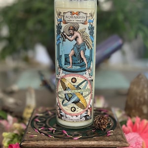 Aquarius Zodiac Candle