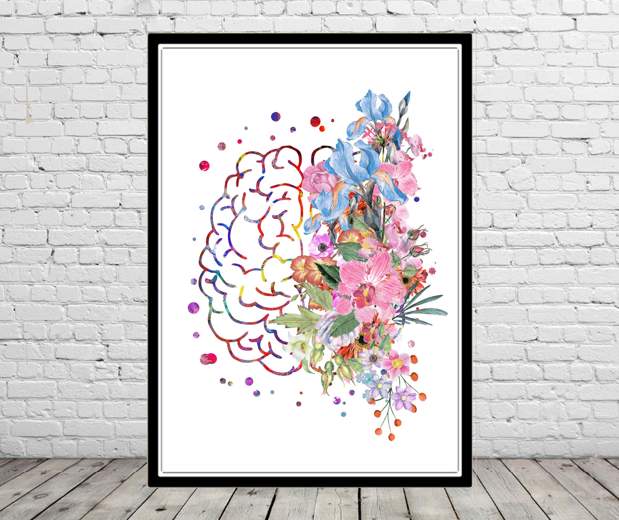 Brain anatomy medical art watercolor Brain Brain print | Etsy