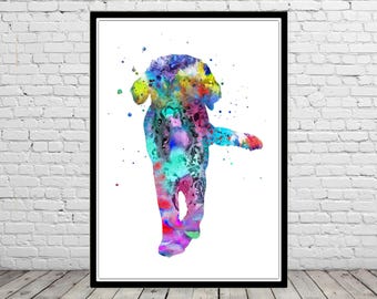 Golden retriever watercolor watercolor print animal art dog wall art kids room decor unique birthday gift personalized gifts wall hanging