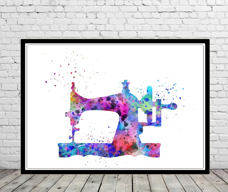 Sewing machine watercolor sewing machine sewing machine | Etsy