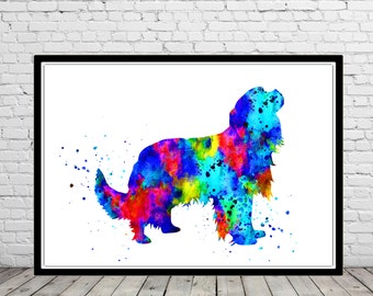 Cavalier King Charles Spaniel watercolor print spaniel wall art kids room decor animal art personalized gifts wall hanging