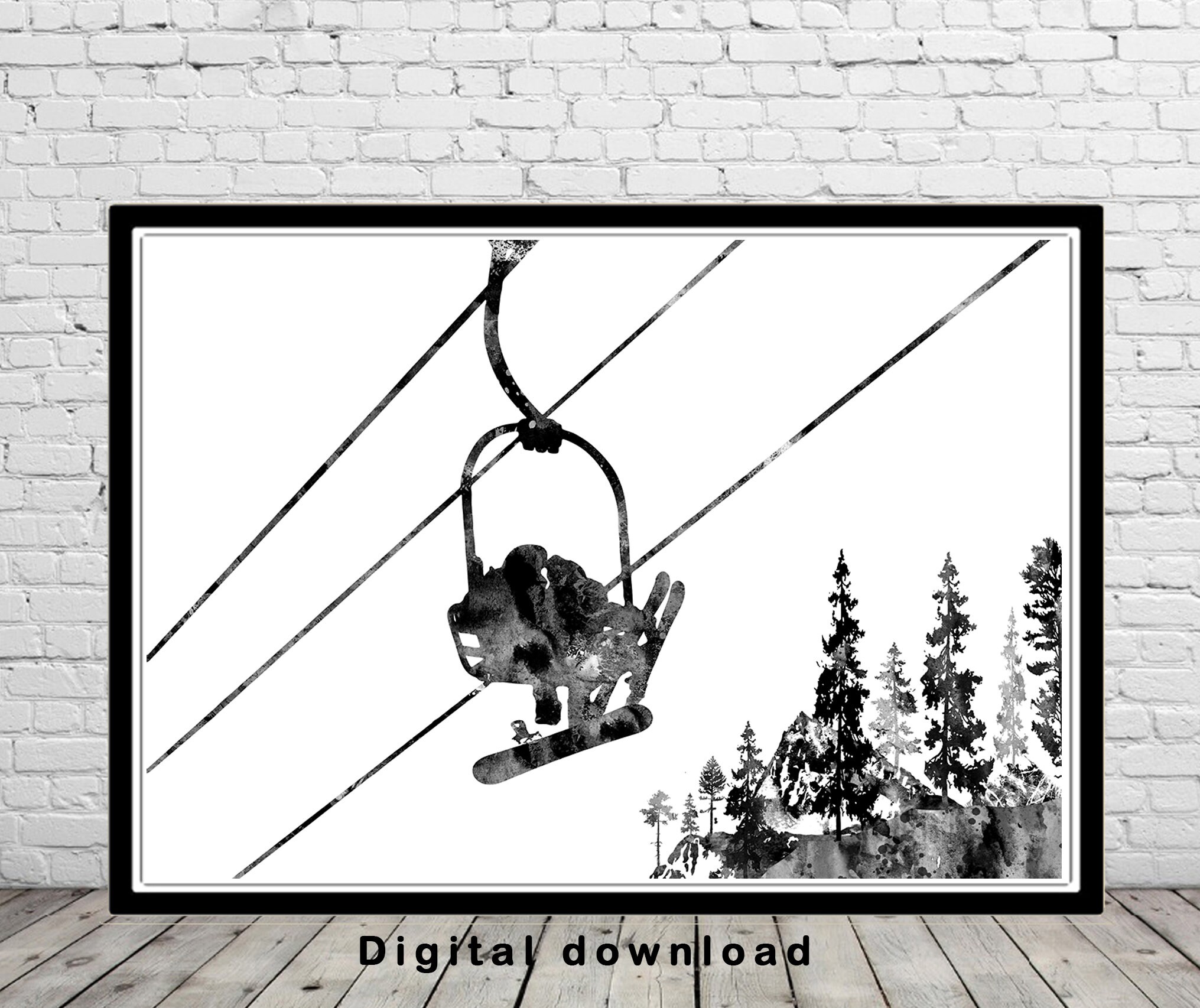 Ski Lift Drawing
