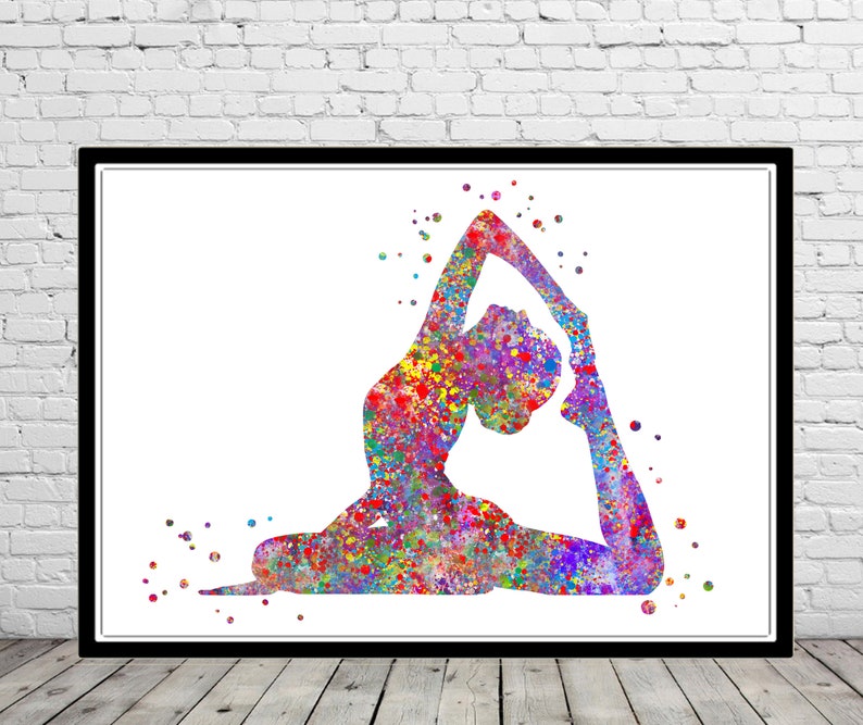 Pose de yoga art de la pose de yoga aquarelle Pose de yoga Etsy France