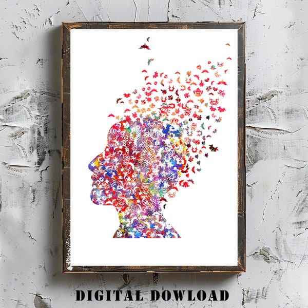 Mind and Psychology Rorschach Rorschach Card Human Psyche Psychotherapy Science Art Psychiatry Poster Inkblot Test Card Digital Download
