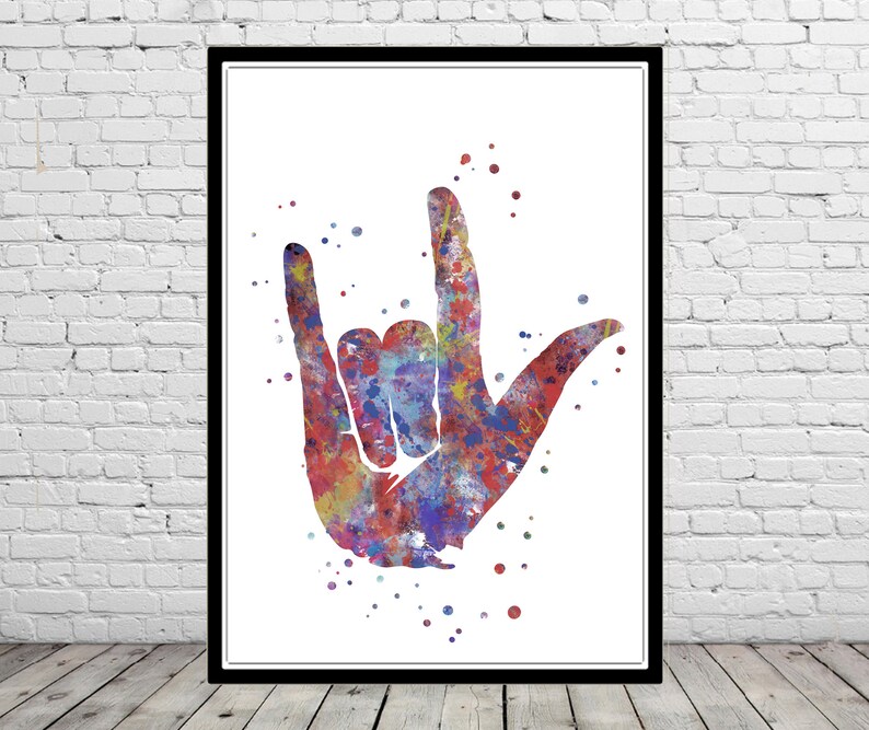 Je T'aime En Langue Des Signes Dessin L'amour de symbole la langue des signes d'ASL la | Etsy