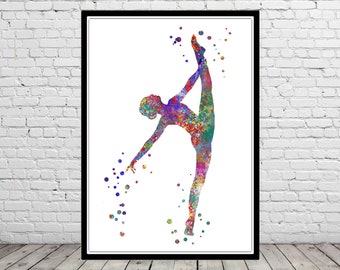 Ballet dancer watrecolor print ballerina wall art dancing print nursery wall art dance lover gift