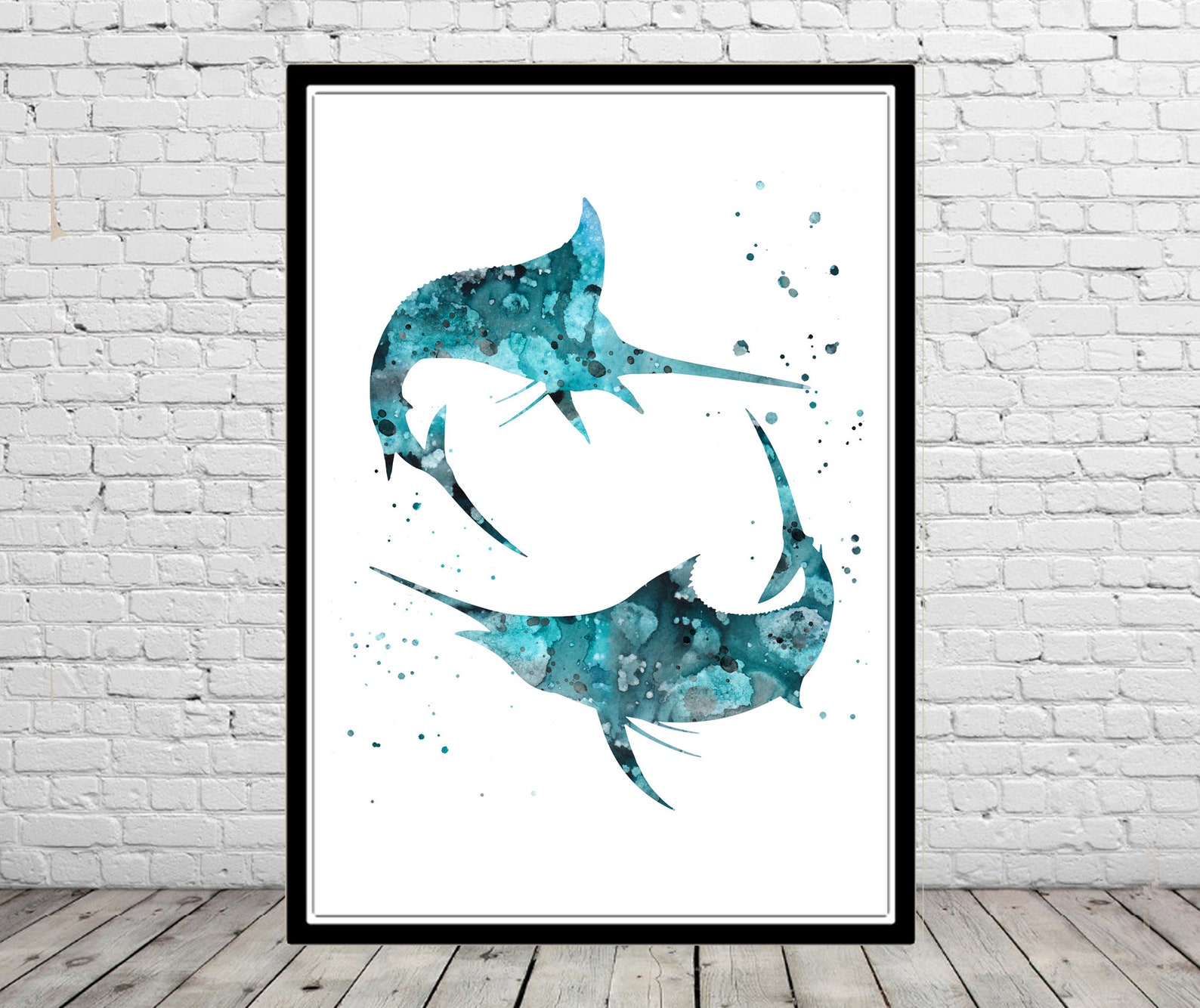Swordfish Swordfish Watercolor Swordfish Print Swordfish Etsy