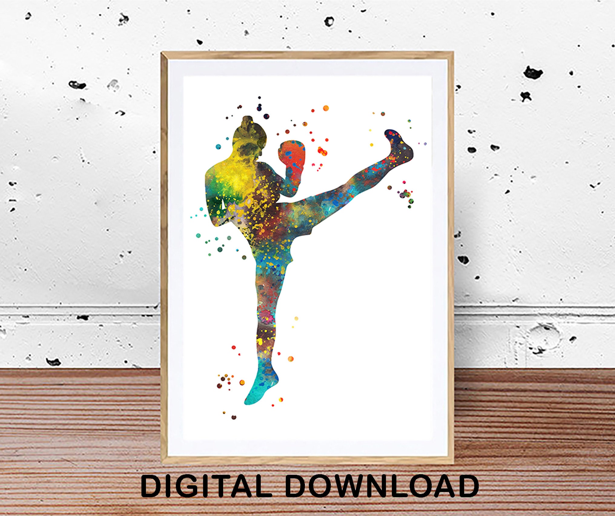 Flower Daisy Watercolor Print Pattern Muay Thai Boxing Shorts