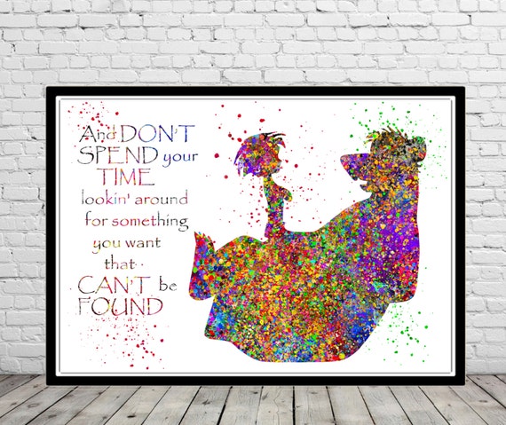 items similar to mowgli and baloo inspired the jungle book watercolor