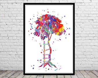 Crooked tree watercolor print orthopedic symbol orthopedic tree orthopedic surgery  anatomy art medical art personalized gifts