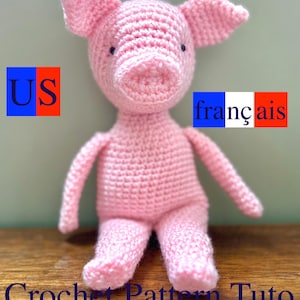 The perfect Cuddly Piggy Toy To Crochet. PDF Pattern Tutorial In English US et français. Instant download