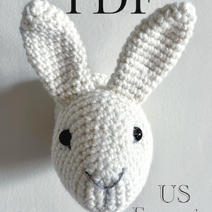 Bunny Head Crochet Pattern, Trophy Wall Mount English US et Francais