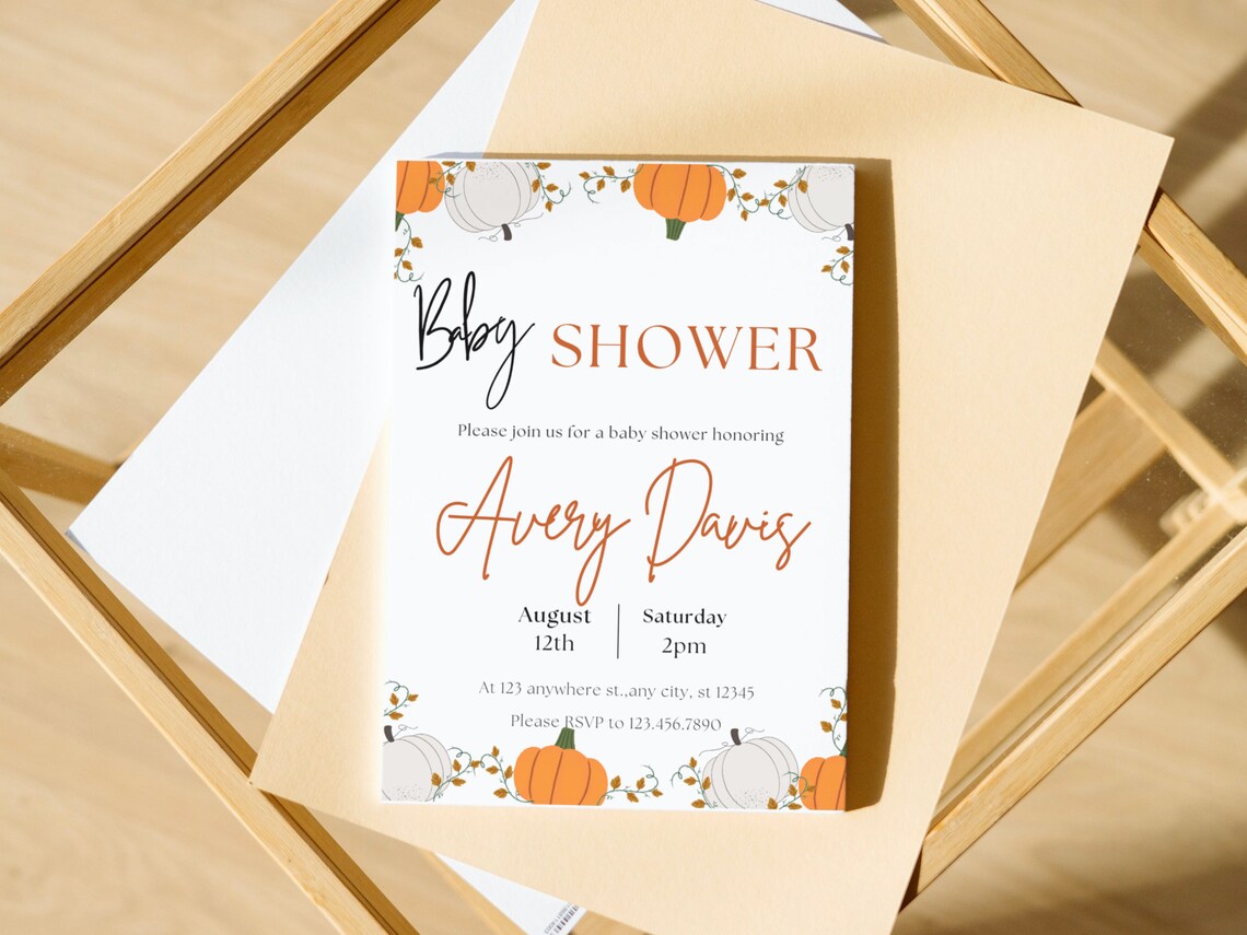 Fall Baby Shower Invitation Fall Baby Shower Invitations Etsy