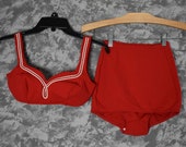 1960 39 s Two Piece High Waisted Bathing Suit