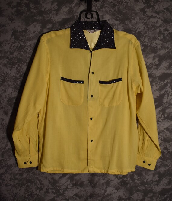 1950's Yellow & Polka Dot Shirt (Campus Label/Dead
