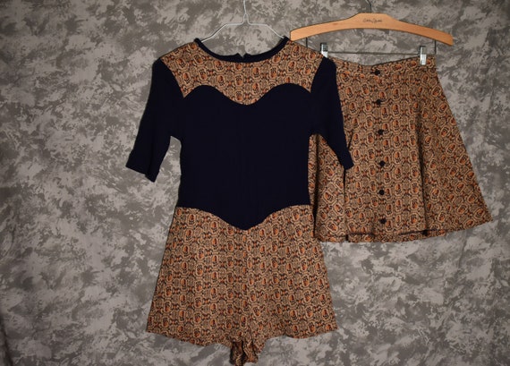 1960's or 1970's Romper & Mini Skirt Set