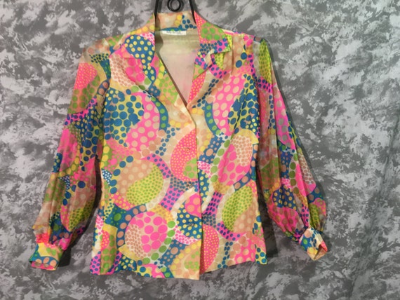 1960's Mod Print Blouse