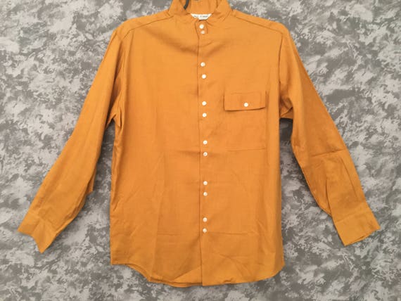 1960's Mustard Yellow Nehru Shirt