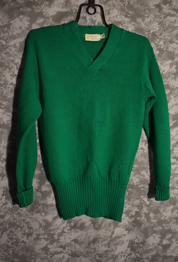 Men’s 1940's or 1950's Green Wool Sweater