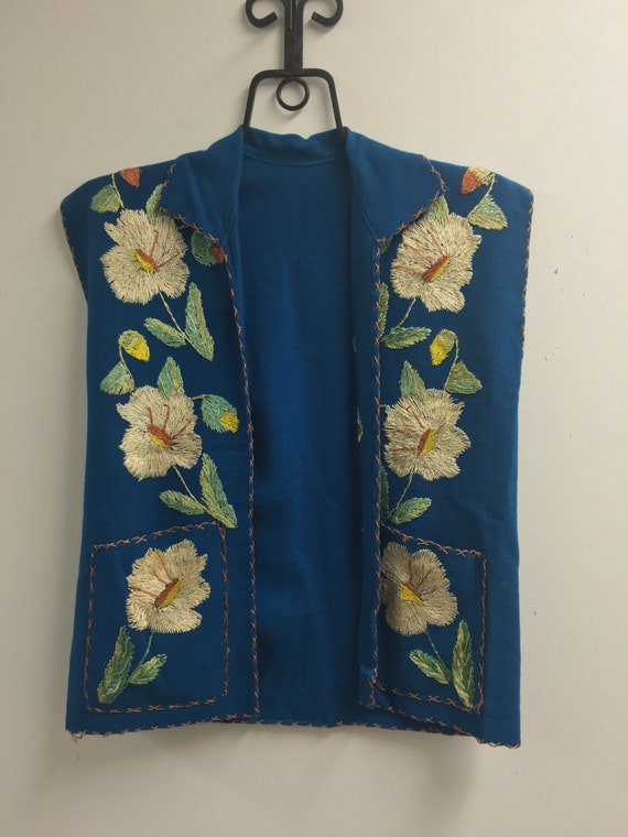 1940's Embroidered Mexican Tourist Vest