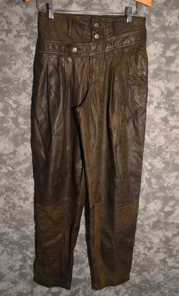 1980's High-Waisted Leather Pants