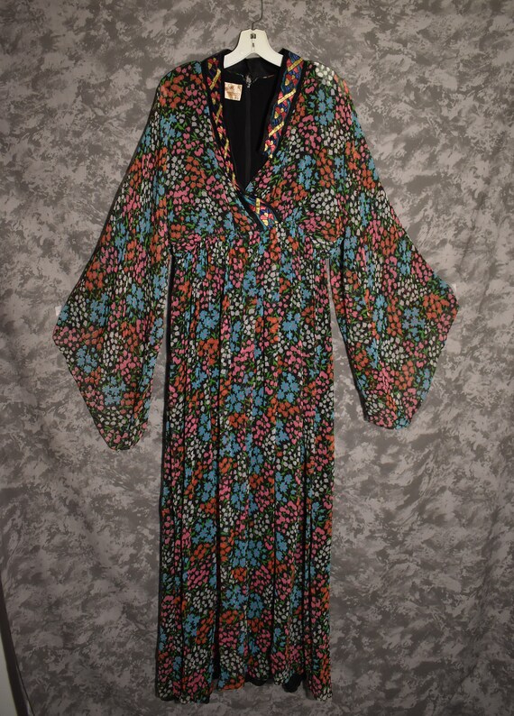 1960's or 1970's Floral Maxi Dress - Place Vendome