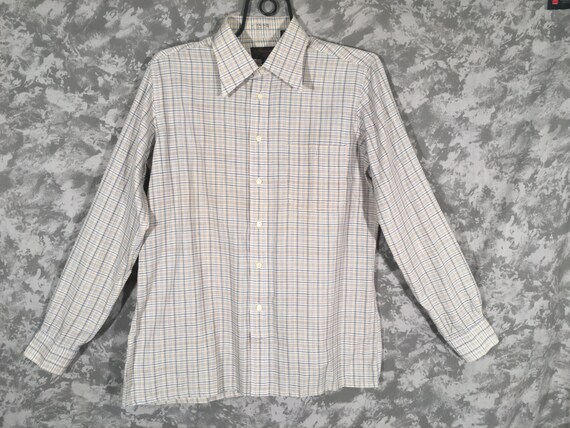 1970's Yves Saint Laurent Plaid Button Up