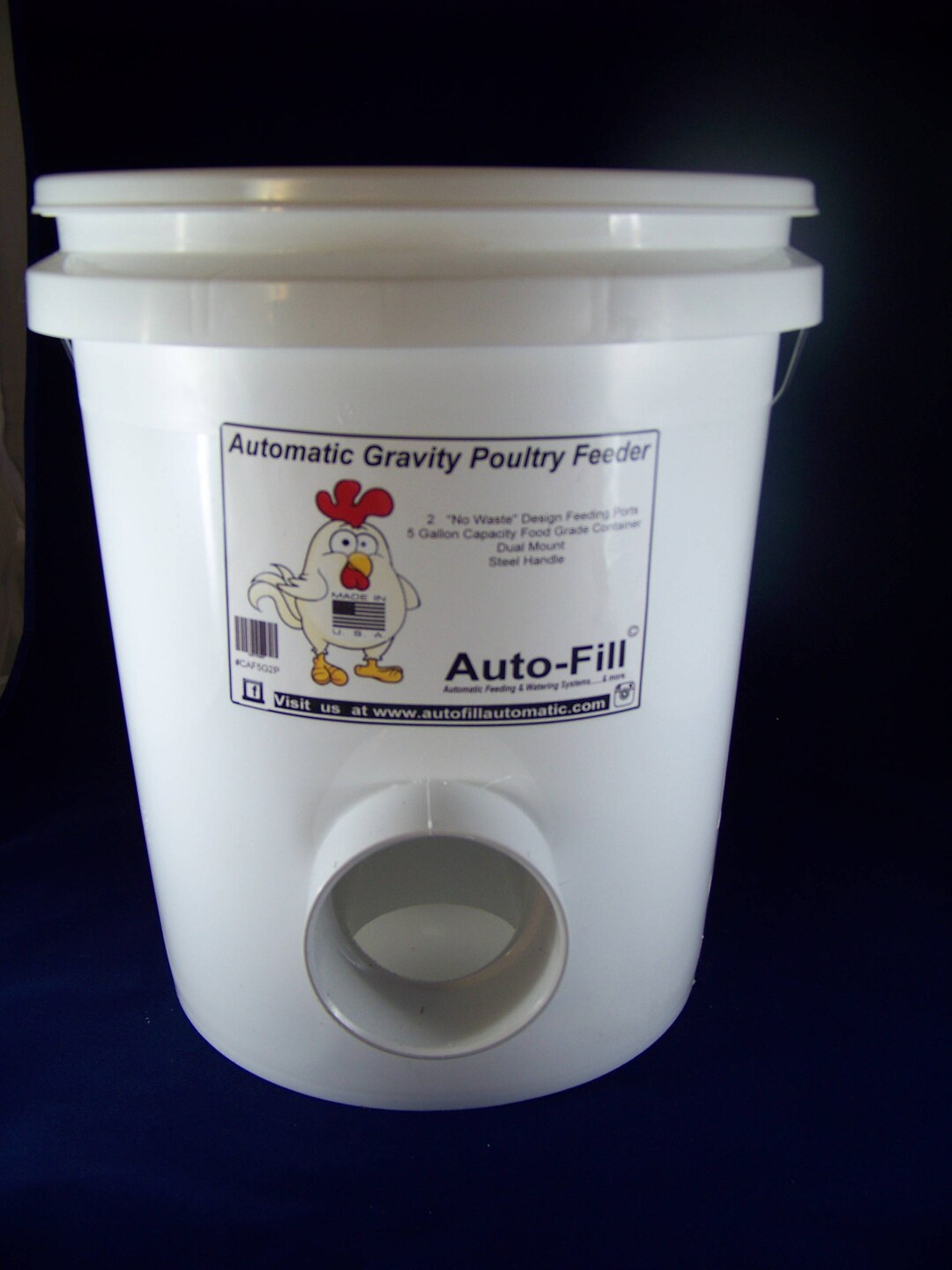 NO WASTE Chicken / Duck Feeder 5 Gallon / 45 Lb. Capacity Hanging