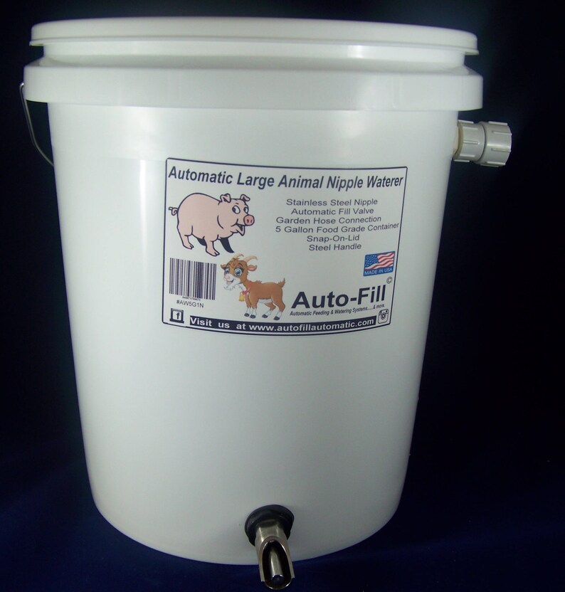 Large Animal Automatic Nipple Bucket Waterer Garden Hose Connection Etsy