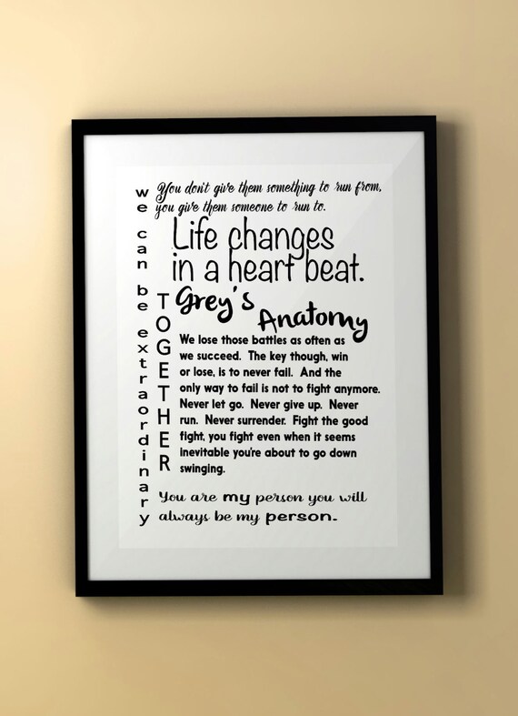 Greys Anatomygreys Anatomy Quotegreys Anatomy Etsy