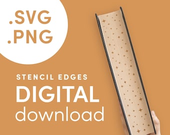 Stars Pattern Book Edge Stencil: DIY Stenciled Edges (Digital File)