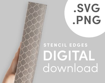 Dragon Scales Book Edge Stencil: DIY Vector File (Digital Download)