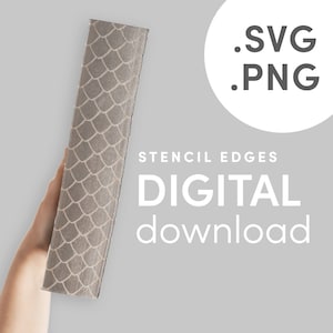 May include: A digital download of a stencil edge design with a scale pattern. The design is available in SVG and PNG formats.