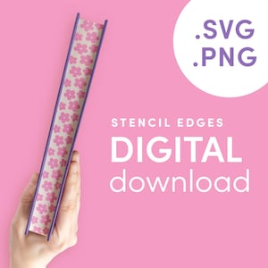 DIGITAL FILE Mini Flowers Pattern Stencil for DIY Stenciled Book Edges | Vector Digital Stencil for Sprayed Edges | Png, Svg, Jpg
