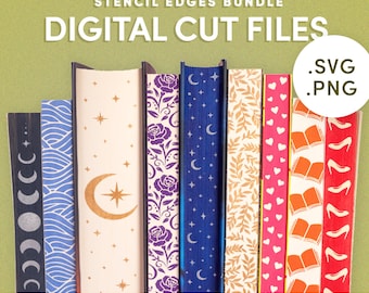 DIGITAL Stencil BUNDLE for DIY Stenciled Book Edges | Vector Digital Stencil Files for Sprayed Edges | Png, Svg, Jpg